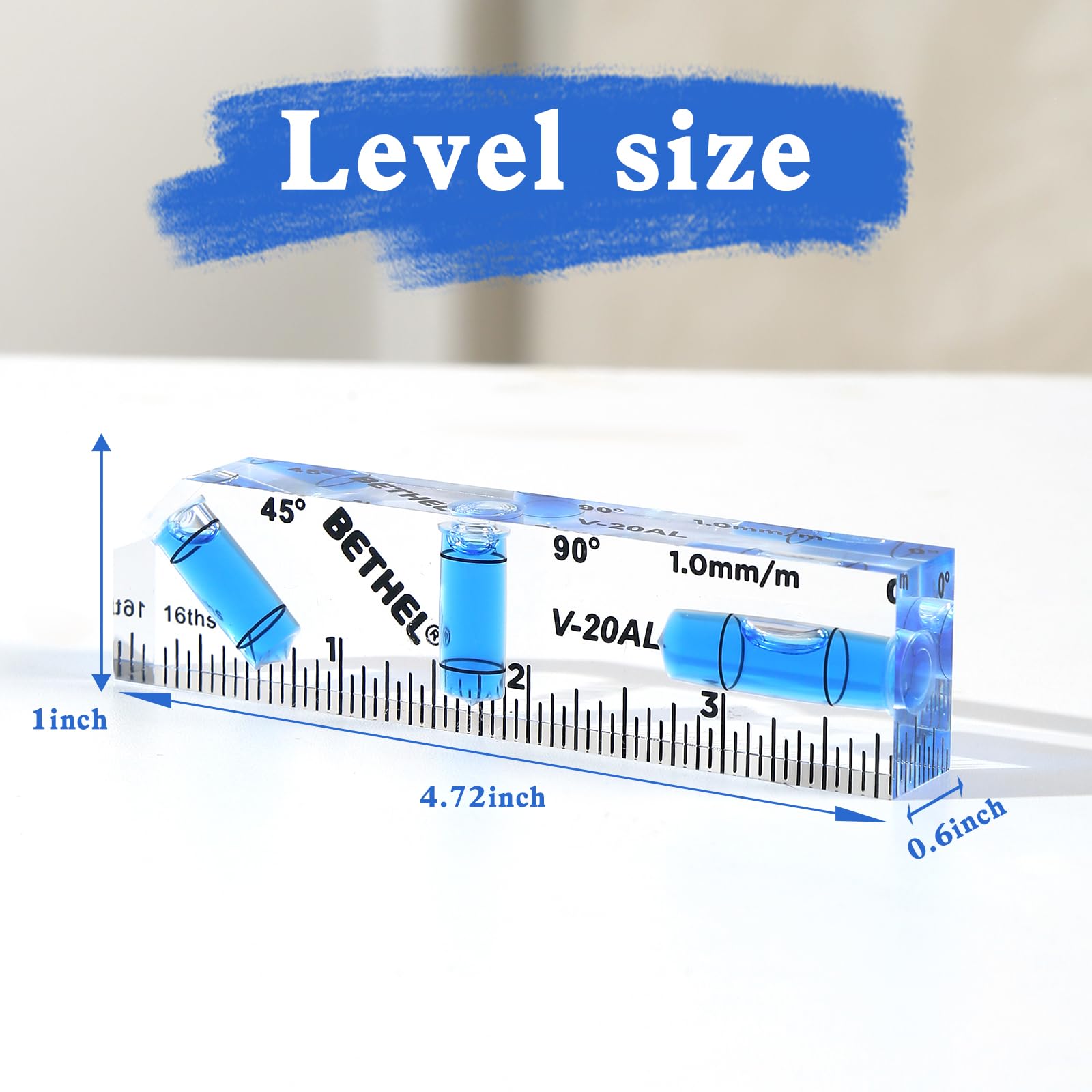 BETHEL Mini Bubble Level - 4 Inch Pocket Level -6