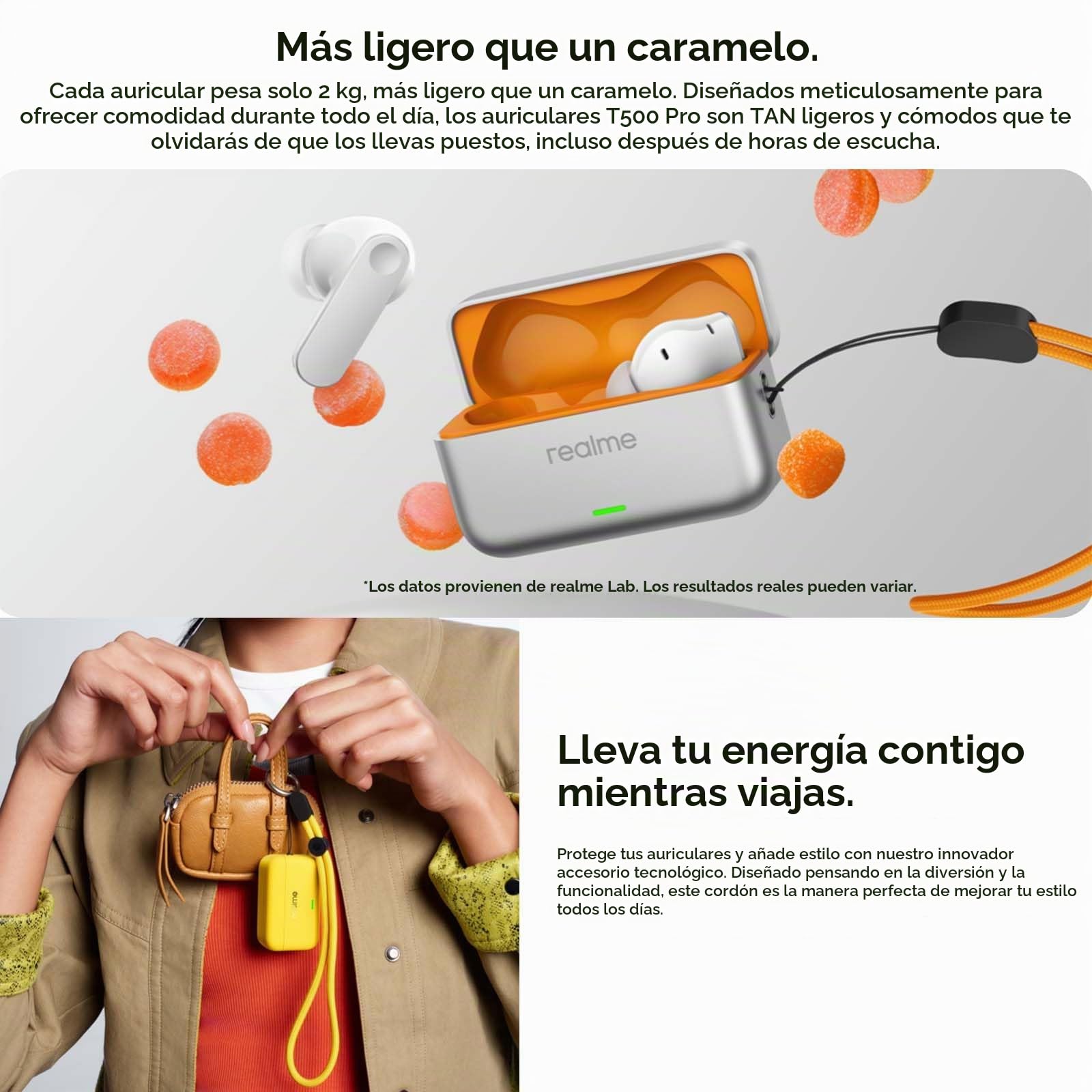 realme Buds T500 Pro Auriculares Inalámbricos con 50dB ANC Cancelación de Ruido, 56H de Batería, Auriculares Bluetooth TWS In-Ear con 12,4 mm Hi-Res Audio Controlador, Traducción con IA, Bluetooth 6.1