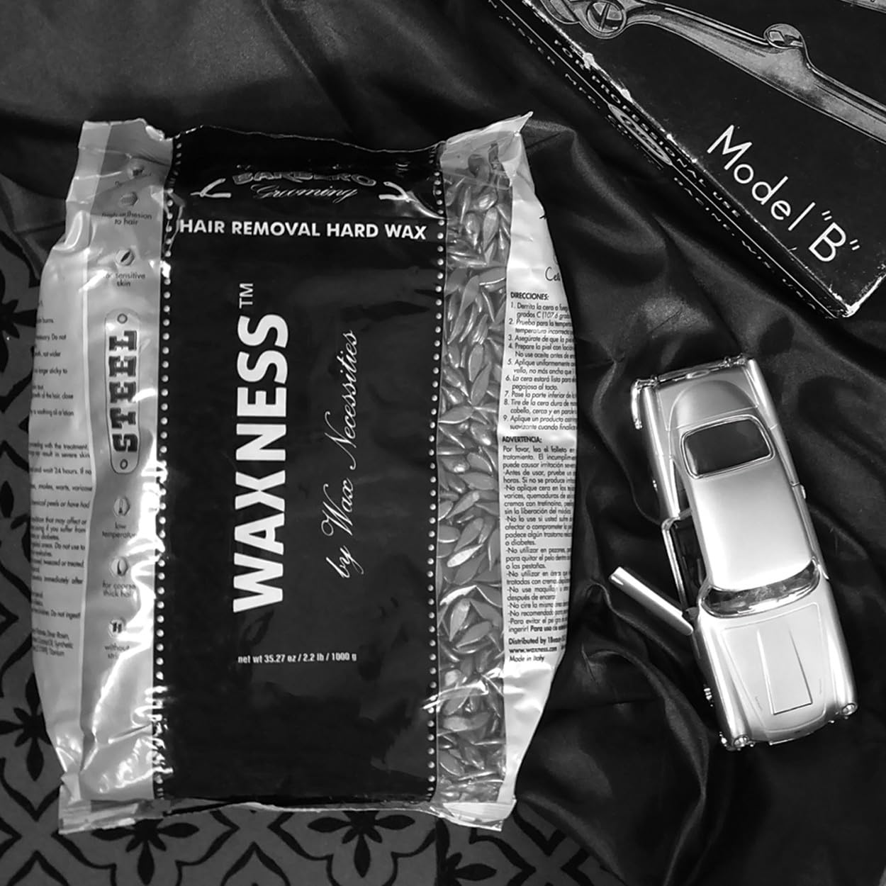 Waxness Barbero Steel Hard Wax Beads 2.2 lb (1 kg) Pack of 2 – Stripless Professional Hard Wax for Face & Body, Smooth Application, Suitable for Sensitive Skin – Made in Italy