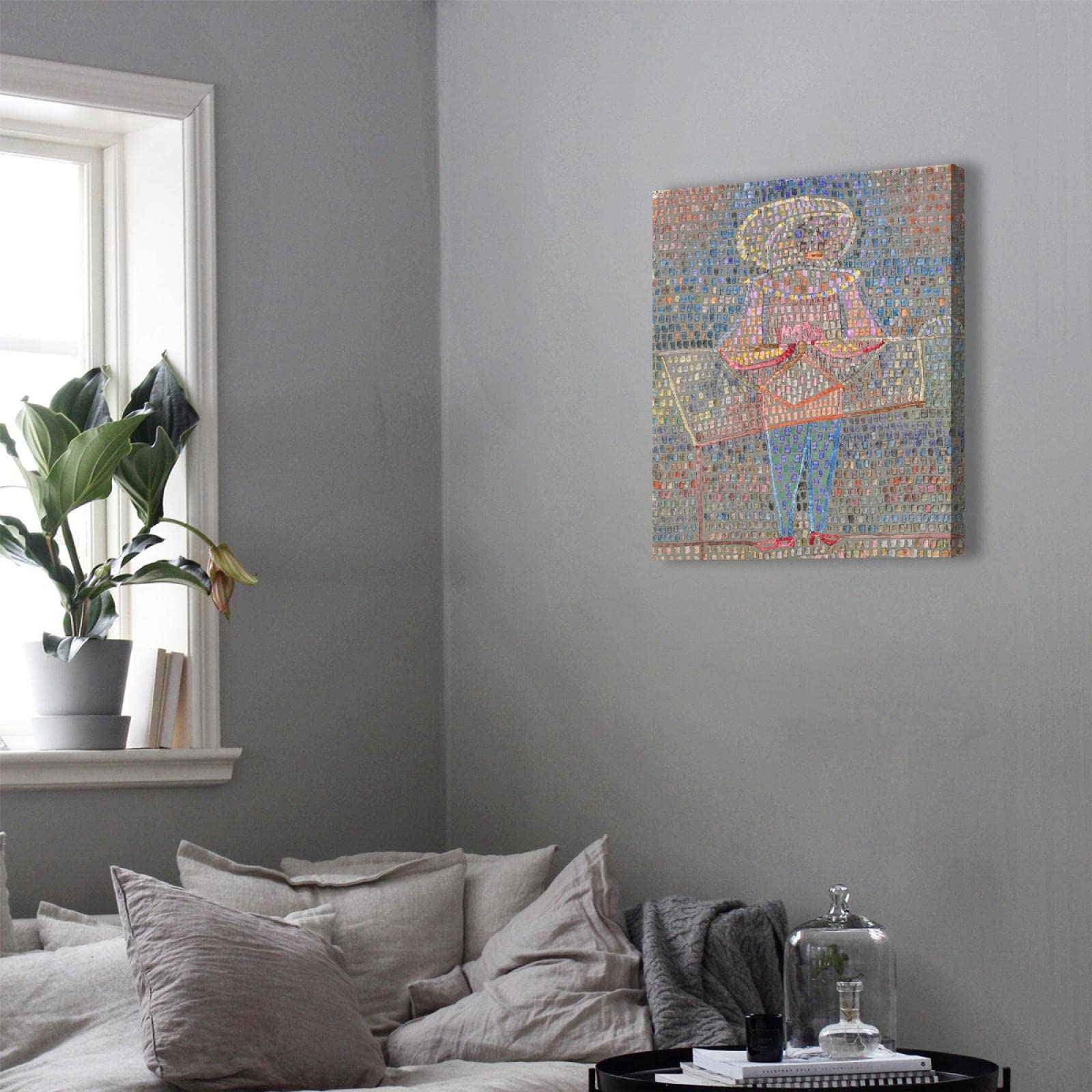 Via Vela Impression sur toile de style expressionnisme garçon en déguisement abstrait célèbres peintures oeuvre d’art affiche art mural pour salon décor intérieure 40x53cm cadre intérieur