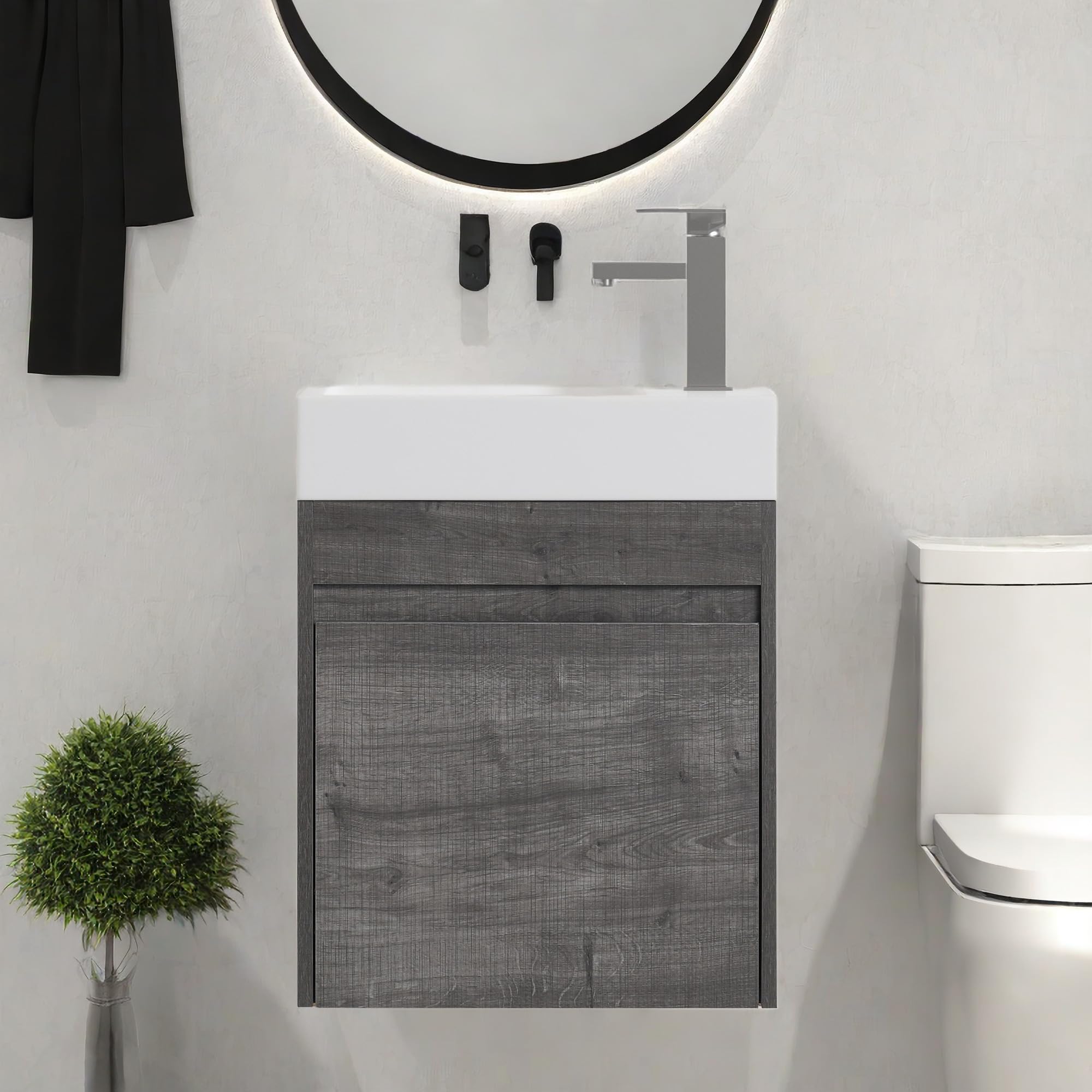 Amazon.com: ChicFurnit Bathroom Vanity, 18 Inch Floating Wall-Mounted ...