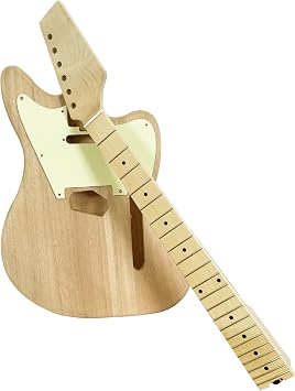 Electric Guitar Kit Beginner Kit Mahogany Body and Maple Neck,Maple Fretboard,Uncut DIY Guitar Kit,Build Your Own,Electric Guitars for Adults Unfinished