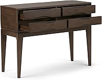 Vista 3 de SIMPLIHOME Harper Console Table - 40 Inch Wide Solid Hardwood Sofa Table in Walnut Brown, Mid-Century Modern Storage Table for Entryway or Living