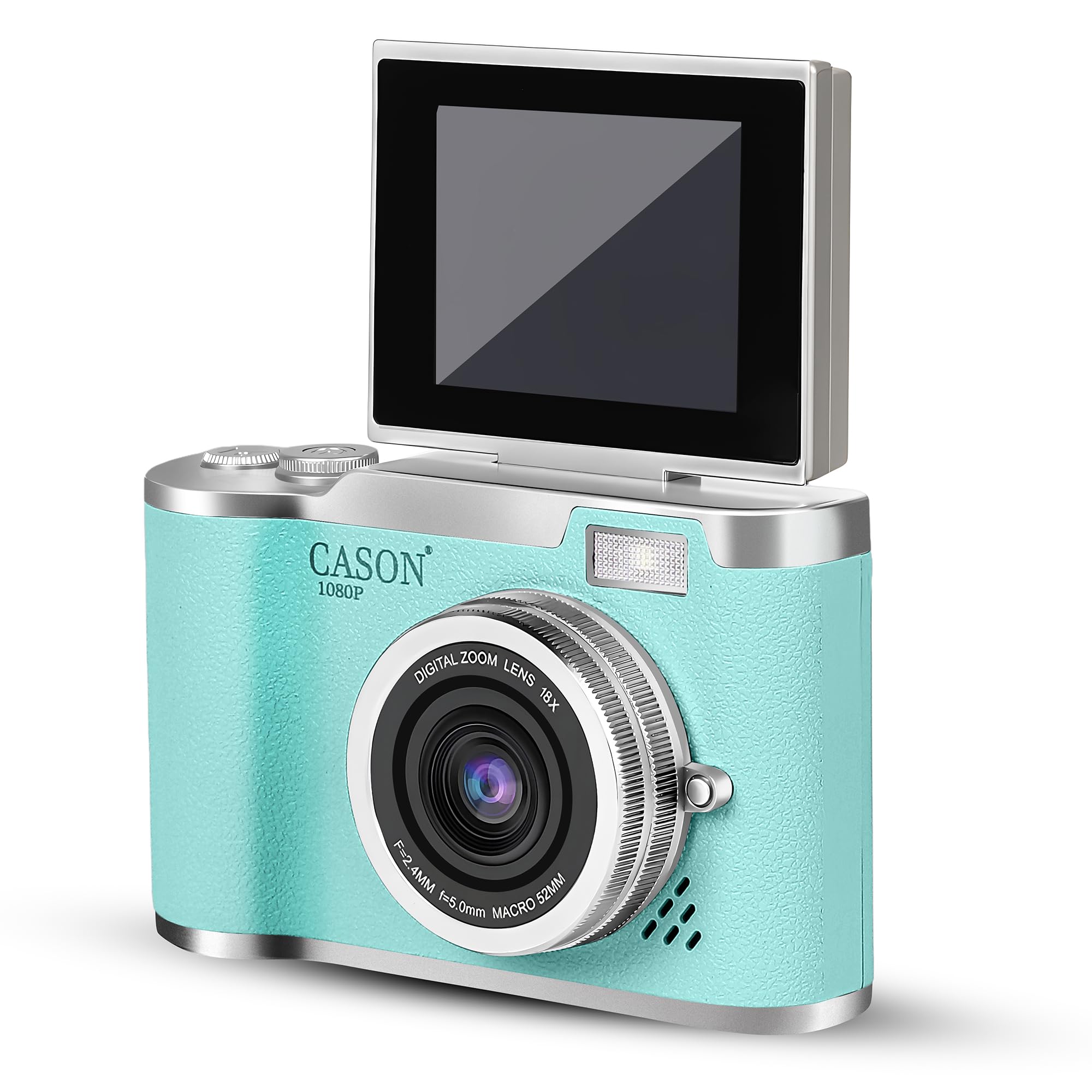 Cason 48MP Digital Camera for Kids-Real Photo & Video Mini Camera for Photography 2.4” Rotating Screen, Built in Games Kids Cameras for 5-15 Years Girls & Boys(Upto 64GB Memory)