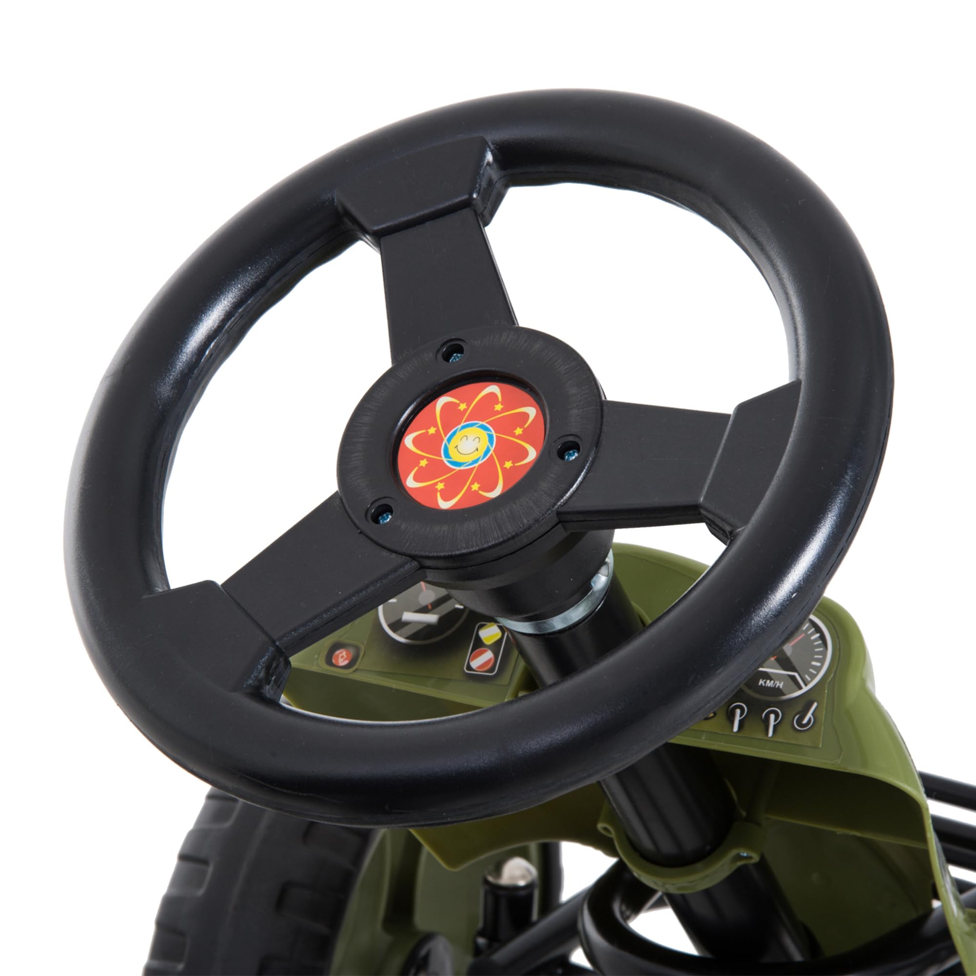 HOMCOM Go Kart a Pedali per Bambini con Freno a Mano e Sedile Regolabile, Kart per Bambini 3-6 Anni con Pedale Antiscivolo e 4 Ruote in EVA, Verde