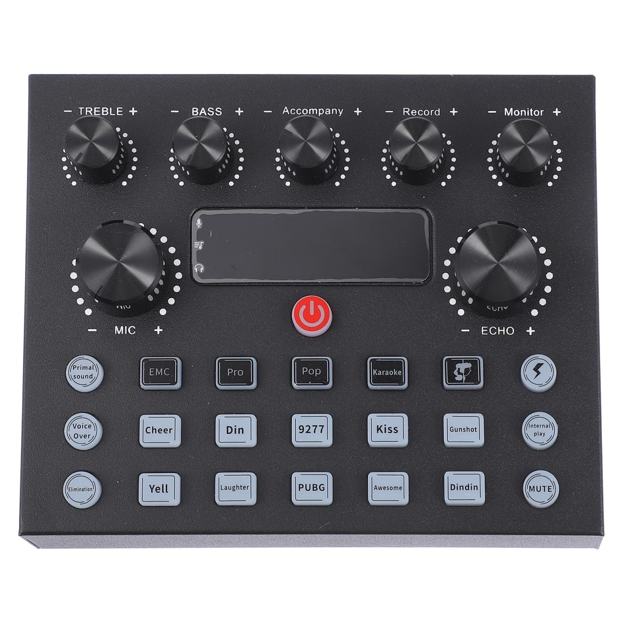 Scheda Audio Esterna per Adulti con Compatibilità Computer e Tablet, Capacità 800 mA e Regolazione Riverbero in Shell Nero