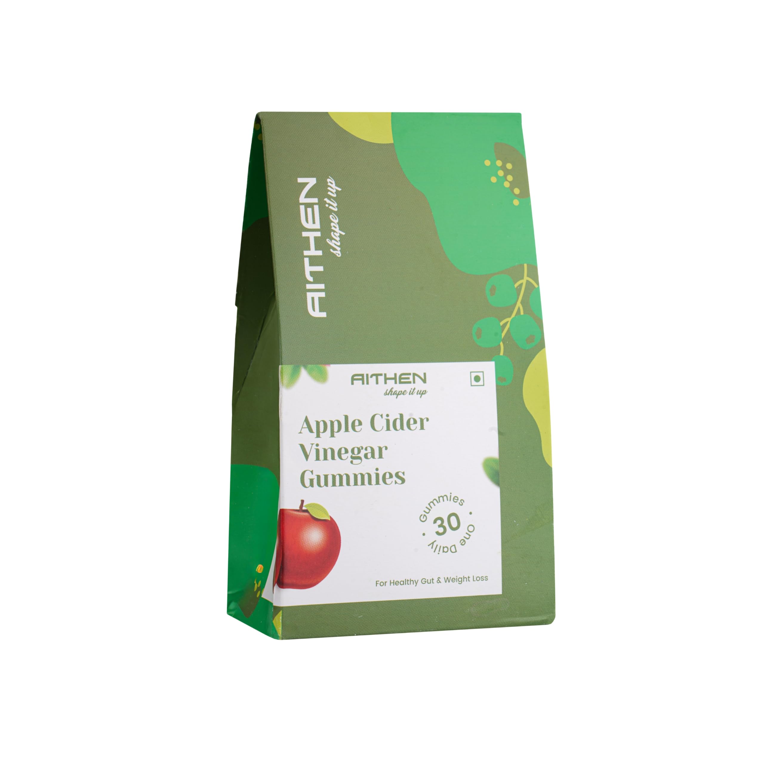 AITHEN Apple Cider Vinegar Gummies for weight loss & Supports Gut Health | for Men & women | 30 Gummies, 30 Days Pack | Green Apple Flavored | Weight loss Gummies | Pack of 01