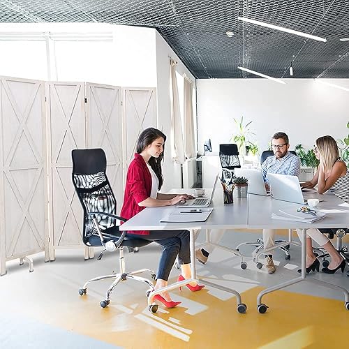 Miniatura 8 de ECOMEX Divisor de habitación de madera de 6 pies, divisor de habitación y divisor de habitación de 6 pies, pantallas de privacidad plegables, doble