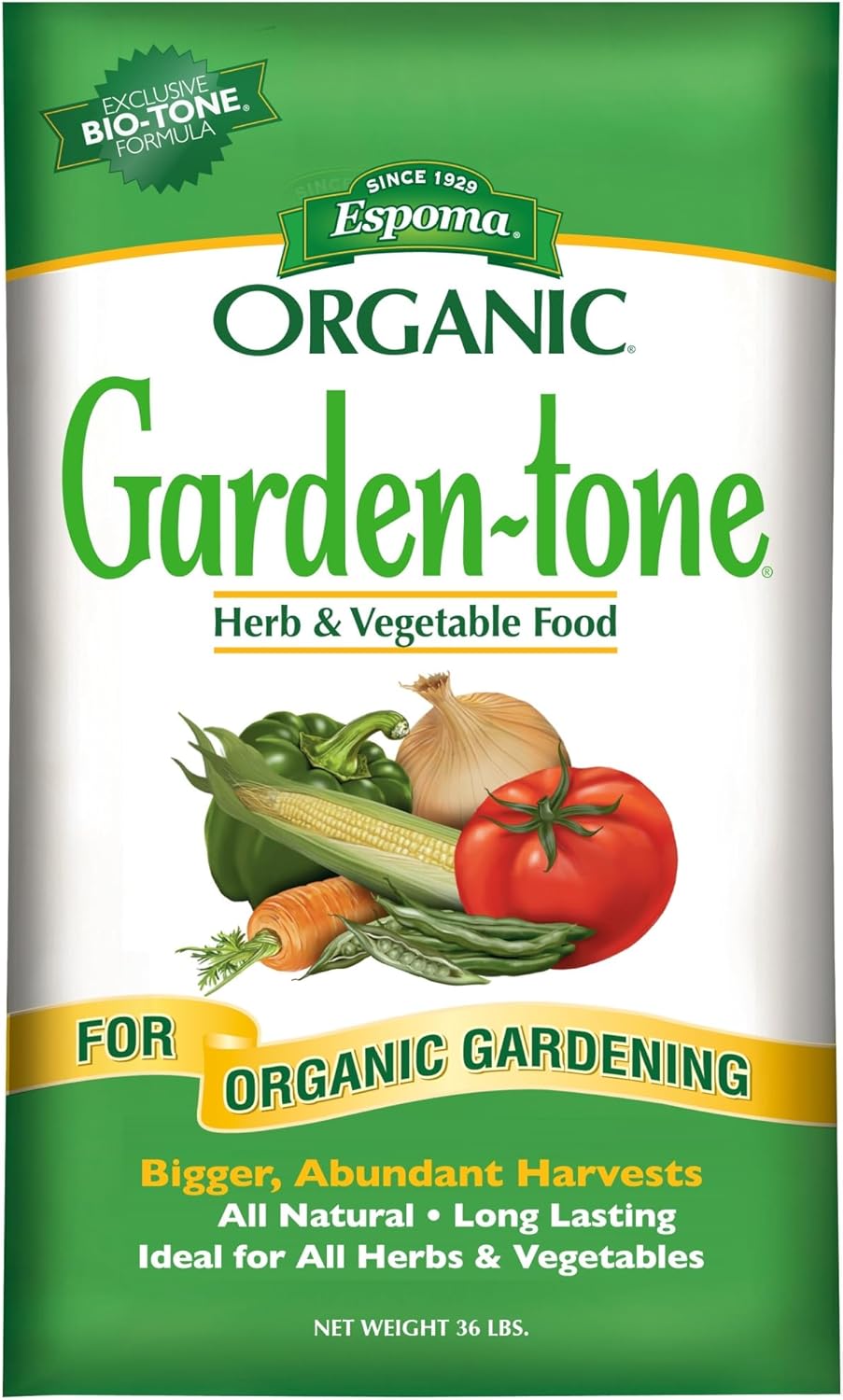 Espoma Garden-Tone All Natural Vegetable Food, 3-4-4 Formula, 36-Lbs..