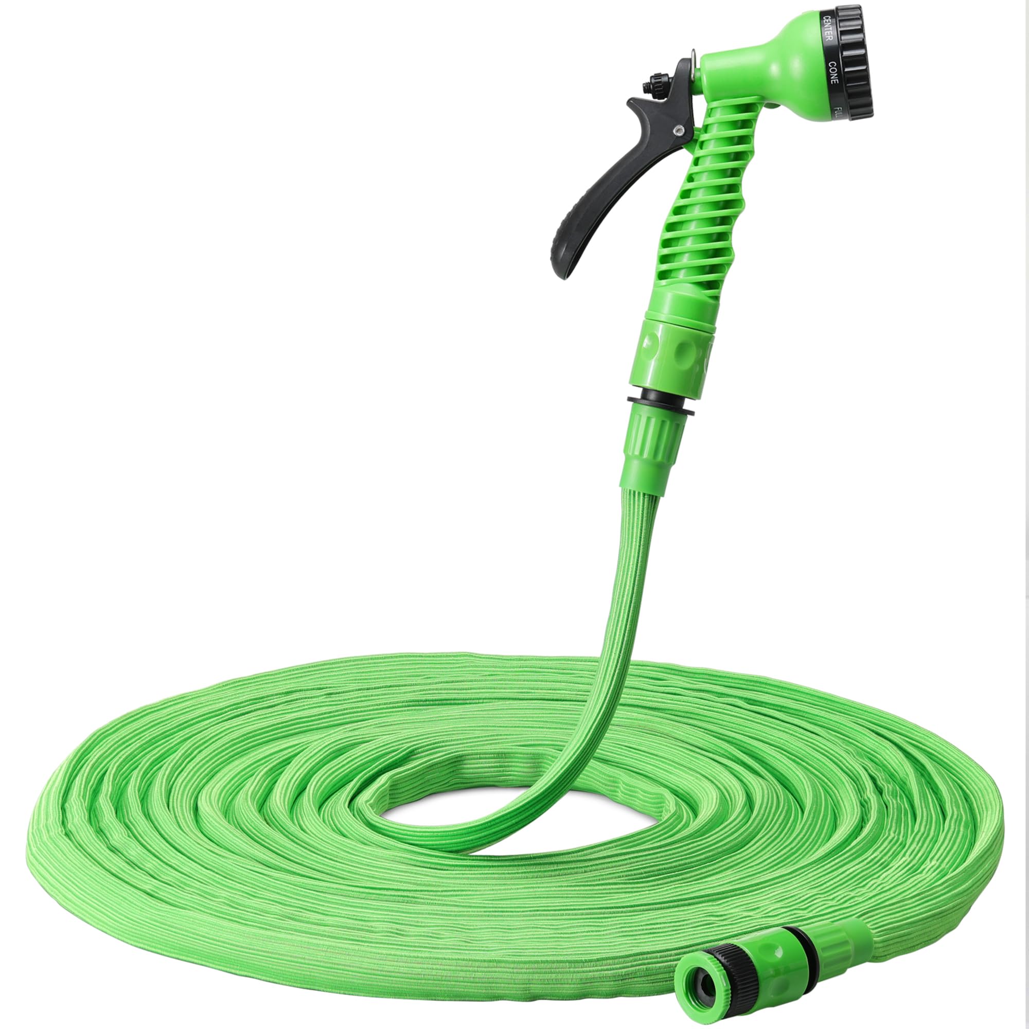 Navaris Expandable Hose 11.25-22.5m (37-74ft) - Flexible Expanding Garden Water Hose Pipe - with 7-Function Spray Gun and Quick Connectors - Hosepipes