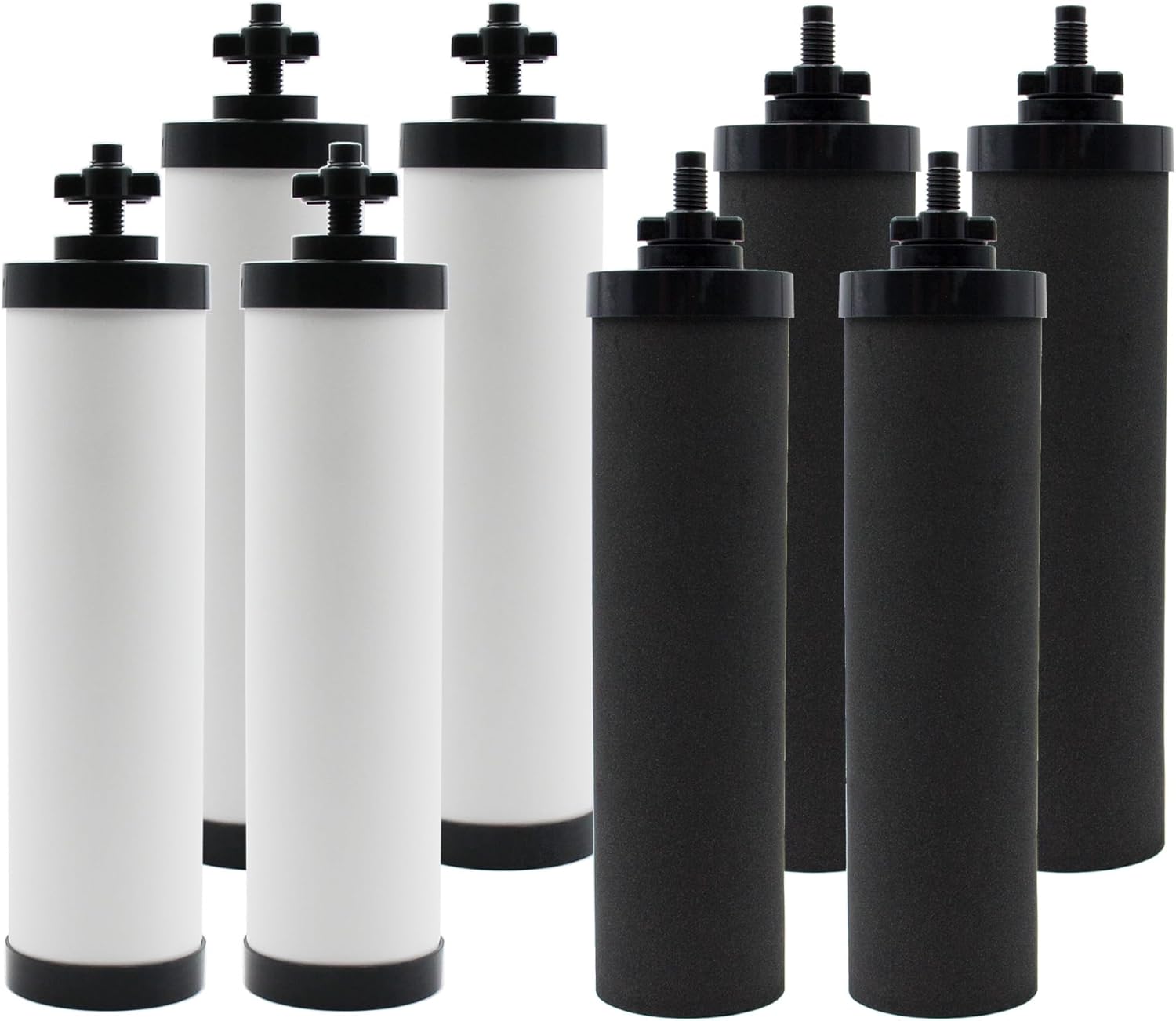 (4) Ceramic Filter & (4) black water filter Replacement for Berkey®, Combo Pack
