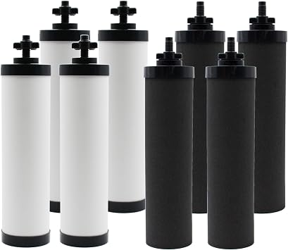 4 Ceramic Filter & 4 black water filter Replacement, Combo Pack