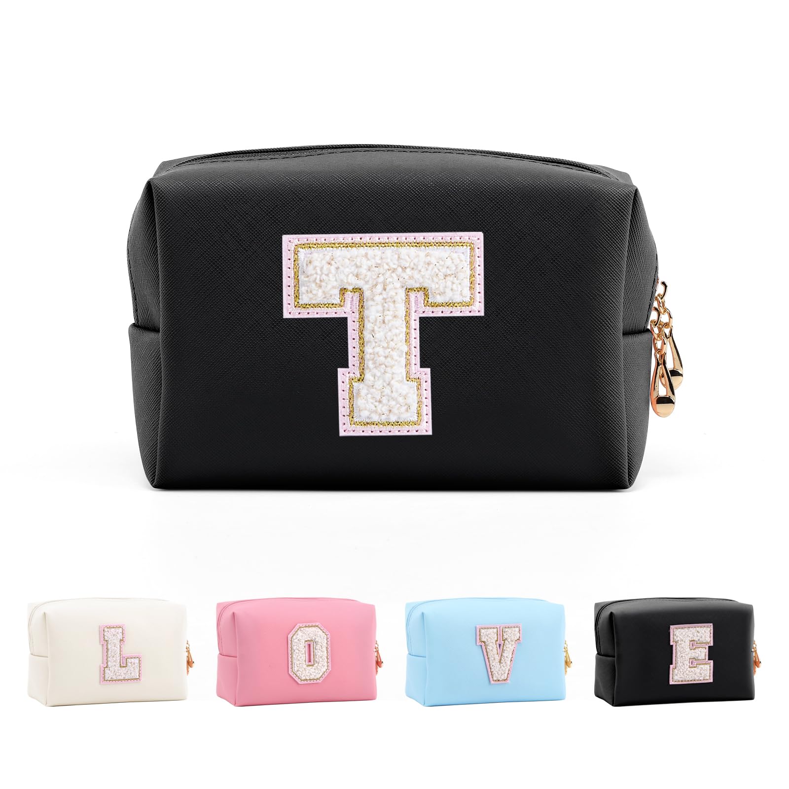 Bolsa de Maquillaje, Bolsa de Cosméticos Impermeable de Viaje, PU Cuero, Neceser de Baño, Bolsa De Aseo Y Almacenamiento para Mujer,Cosas Preppy para niñas Adolescentes (Letra A-Z) — view 87
