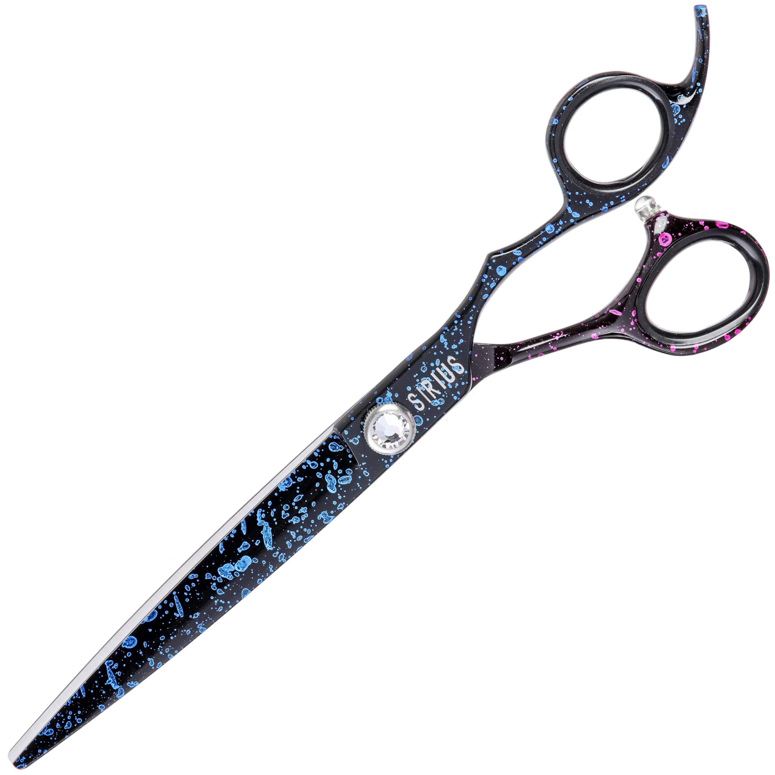 GROOM PROFESSIONAL Sirius Straight Dog Grooming Scissors - Professional Hair Scissors - 440C Japanese Steel - Razor Sharp Blades - Coated to Increase Durability - Adjustable Tension, 7 Inch