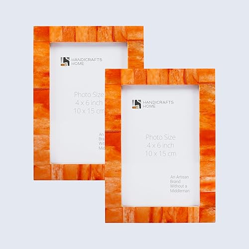 Miniatura 6 de Handicrafts Home Paquete de 2 marcos de fotos de 4 x 6 pulgadas, colección clásica, hechos a mano, perfectos para pared y mesa, regalo ideal para