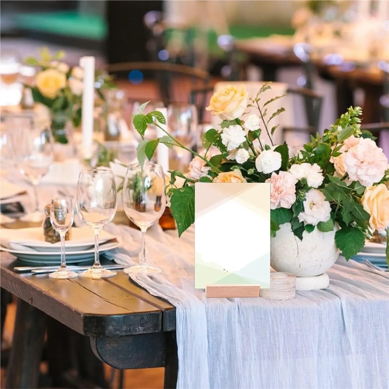 Kartenhalter aus Holz, 24/48 Stück, rustikaler Tischnummernständer for Hochzeit, Geburtstag, Dekoration