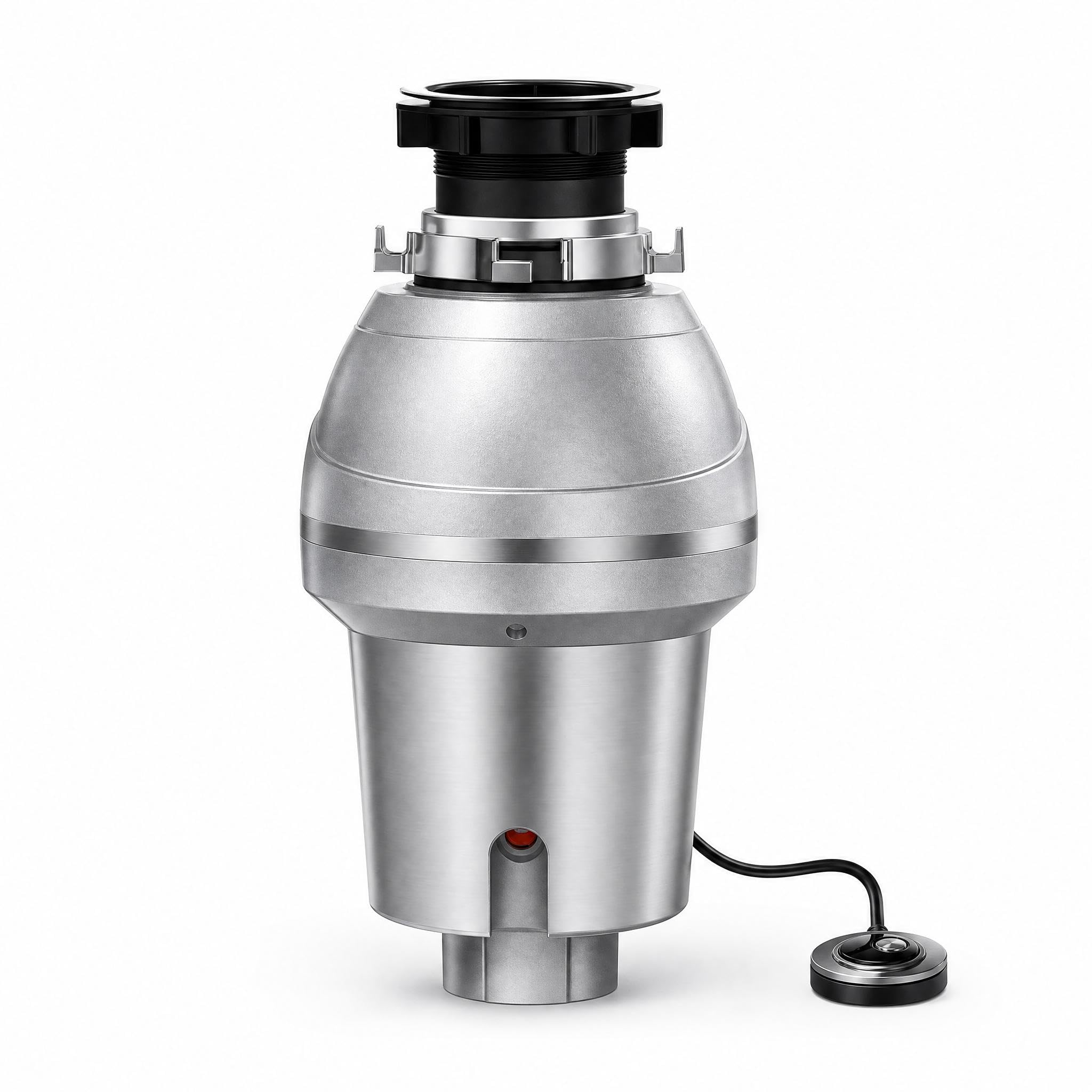 5 Garbage Disposal – 1/2 HP Continuous Feed Food Waste Disposer, Silver, Includes Air Switch & Accessories, Easy Install, Kitchen Trash Compactor