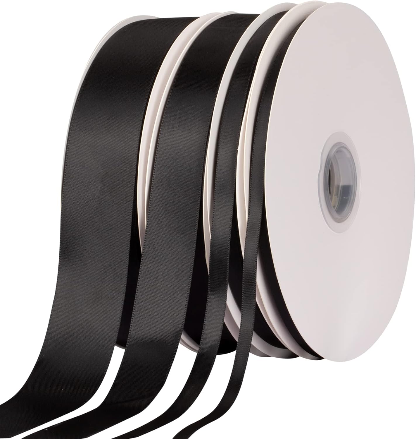 1-1/2" Inch Double Faced Satin Ribbon Solid Polyester Ribbon for Gift Wrapping, Crafts, Hair Bows, Wedding Party Decaration, Baby Shower Decoration Floral Arrangement (100 Yards, Black)