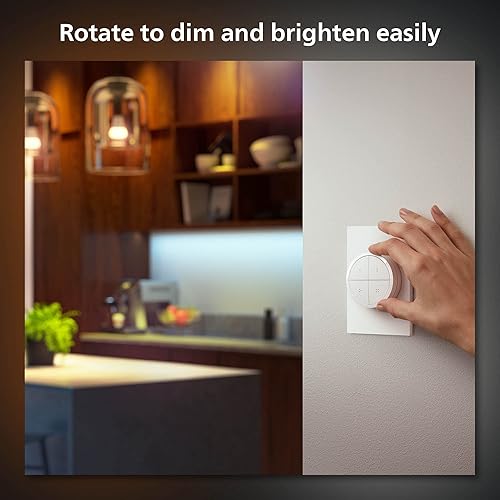 Miniatura 6 de Philips Hue (1) Interruptor de dial blanco con (4) LED empotrado inteligente de 56 pulgadas, luz blanca cálida a fría, 1100 lúmenes, requiere