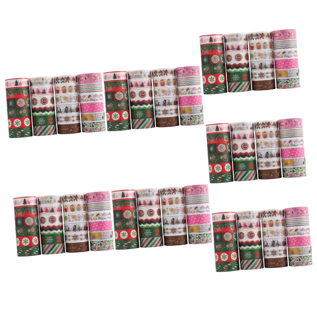 Angoily 168 Rouleaux Lot de Rubans Washi de Noël Décoratifs pour Scrapbooking et Adhésifs Faciles à Déchirer pour Journal Planner et Bricolage