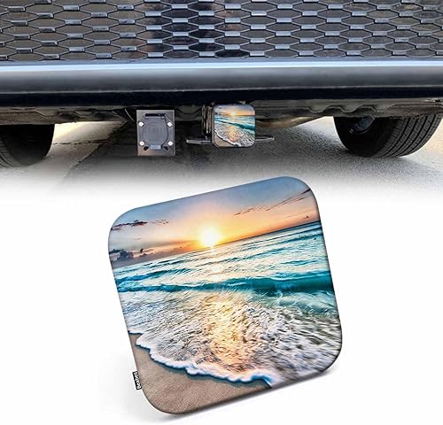 Cubiertas de enganche para camiones Ocean Sunrise para camiones, cubierta de enganche de remolque con olas tropicales, océano, playa, mar, olas,