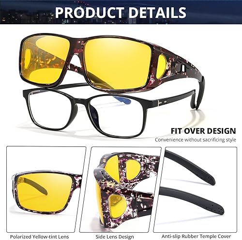 Miniatura 4 de IGnaef Lentes de conducción de noche para hombres y mujeres, reducen el deslumbramiento y polarizados HD IF0312