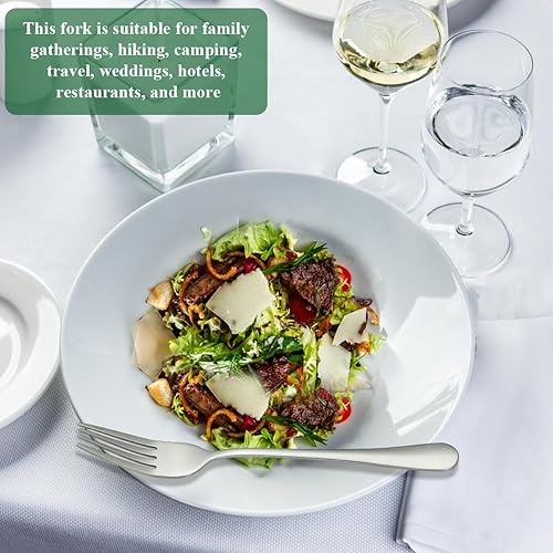 Miniatura 33 de Evanda Tenedor dorado de 12 piezas, tenedores de acero inoxidable chapado en titanio dorado de 8.07 pulgadas, tenedores para pasteles, tenedores