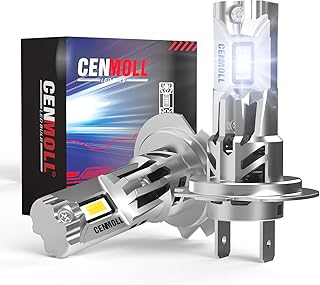 H7 Led Headlight Bulb, 400% Brighter 80W 16000LM 6000K Cool White No Adapter Required 1:1 Design Direct Installation Led H7 Headlight Bulb Canbus Error Free Halogen Replacement Kit, Pack of 2