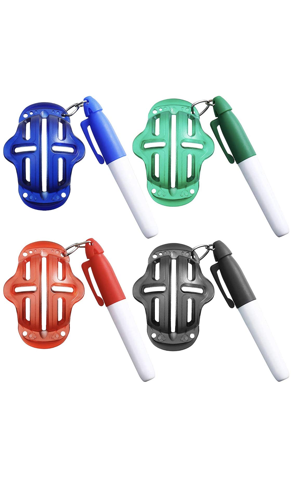 Golf Ball Line Liner Ball Marking Tool Alignment Tool and Golf Ball Marker Pen (Black, Blue, Red, Green) Hollow (Green)