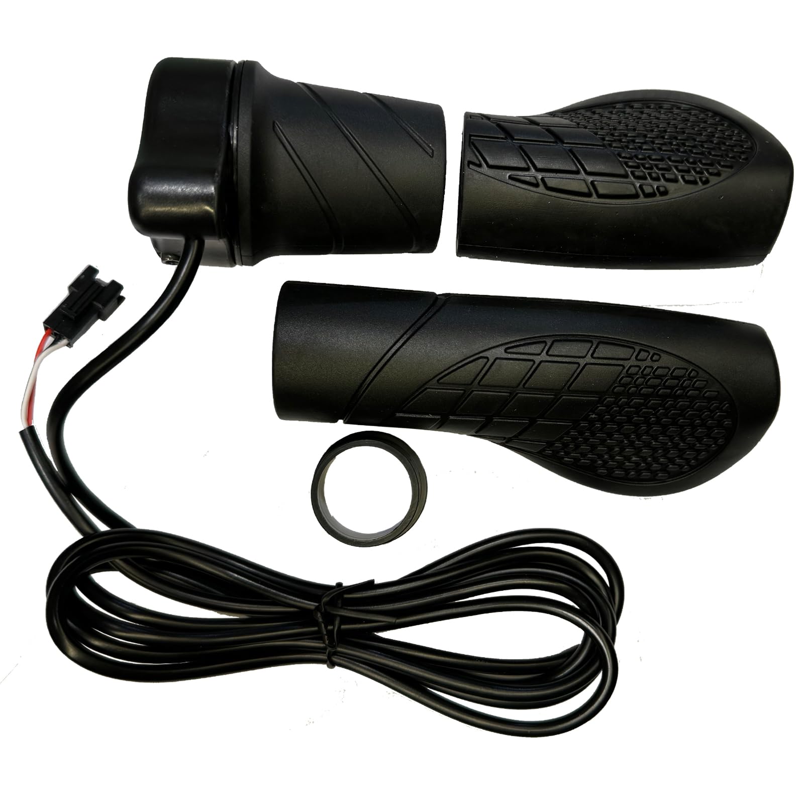 Generic Electric Bicycle Half Twist Throttle,Wuxing 76X SM Plug Left Hand,Half Twist Throttle for E Bike, Standard size, Black