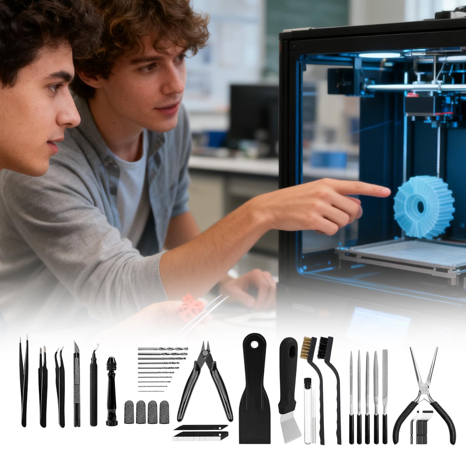 Juego De Herramientas De Impresión 3D Suministros de Postprocesado | Cortador de Alambre y Taladro para Impresora 3D Para Principiantes Profesionales Aficionados Ingenieros Hogar Estudio