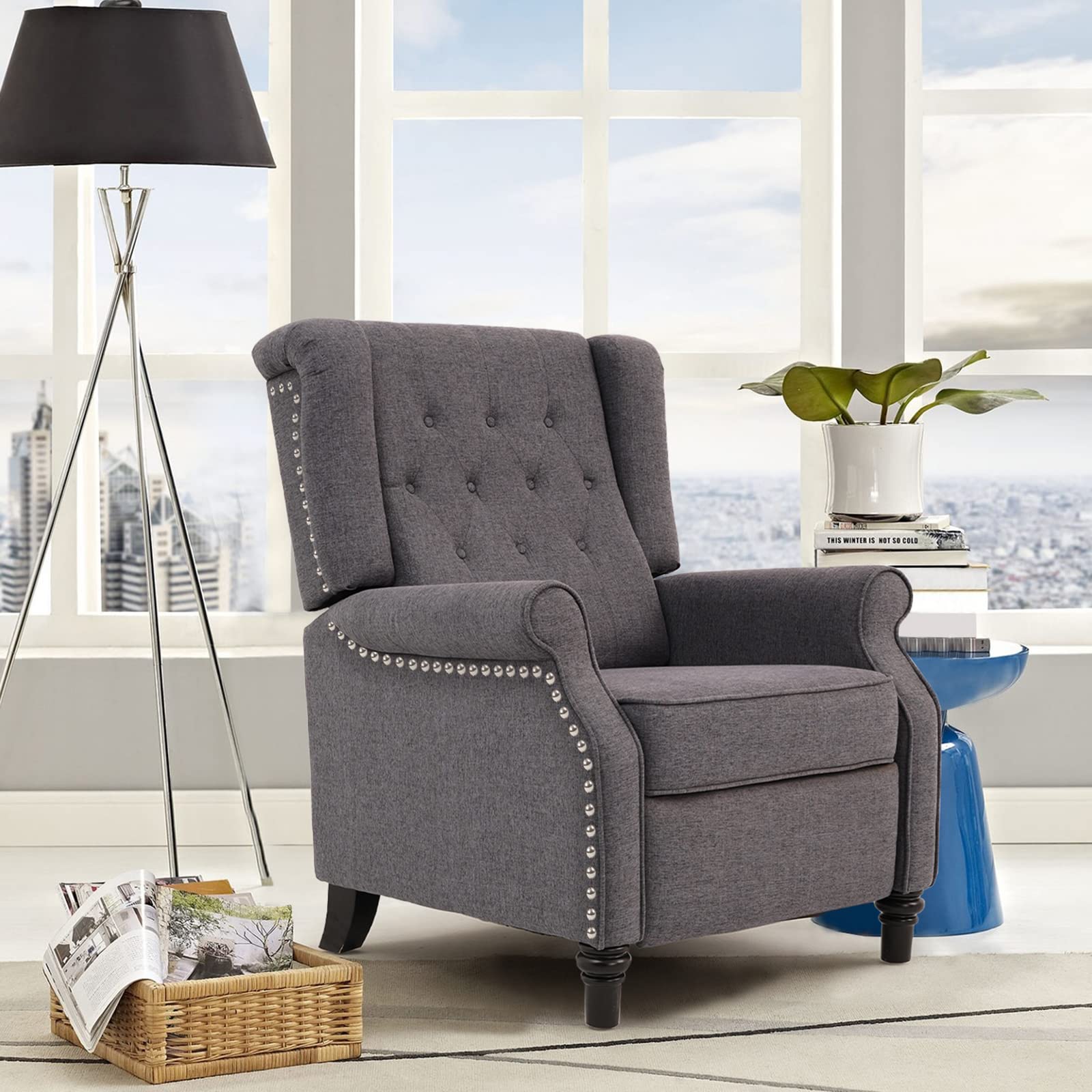 Buy EazeHome Recliner Chair, Accent Chair w/Wingback, Lazy Boy Recliner Chair, Pushback Recliner