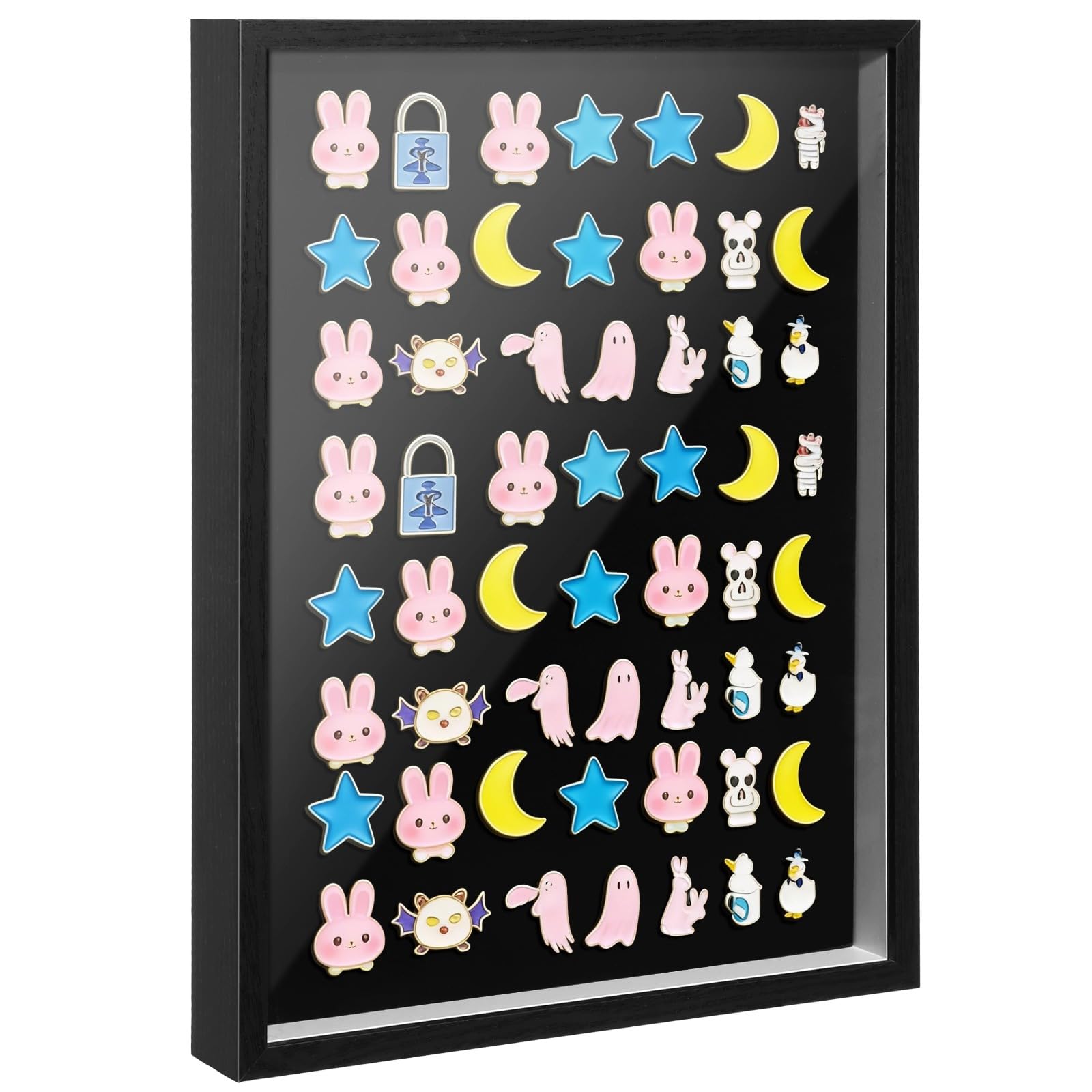 Vitrine pour épingles en bois de 41,9x31,8 cm avec feutre noir
