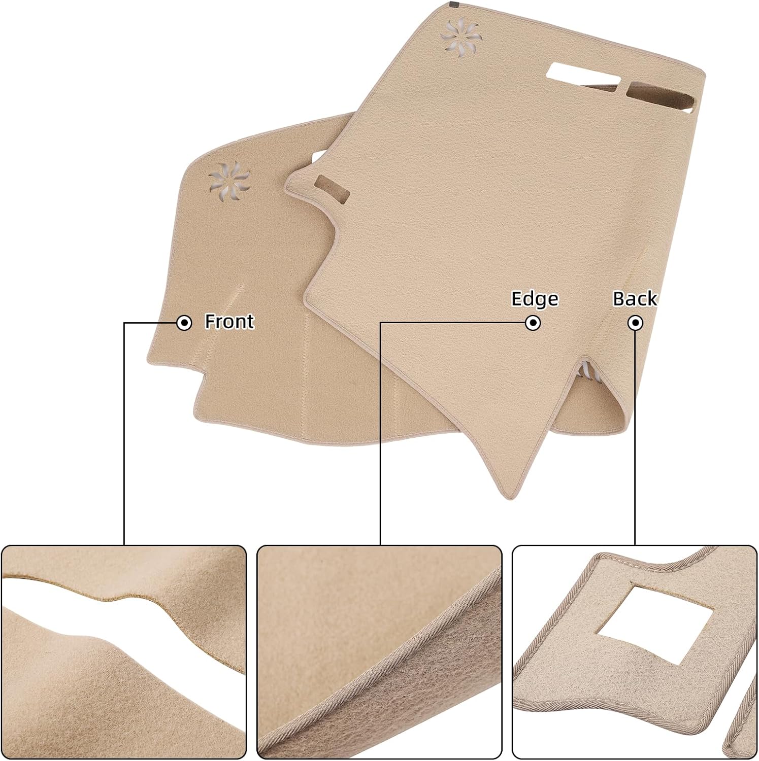 Dash Cover Mat Custom Fit for 2004-2006 Lexus RX330,2007-2009 RX350, 2006-2008 RX400h, Dashboard Cover Pad Carpet Protector with Cutout for Speaker (Beige)