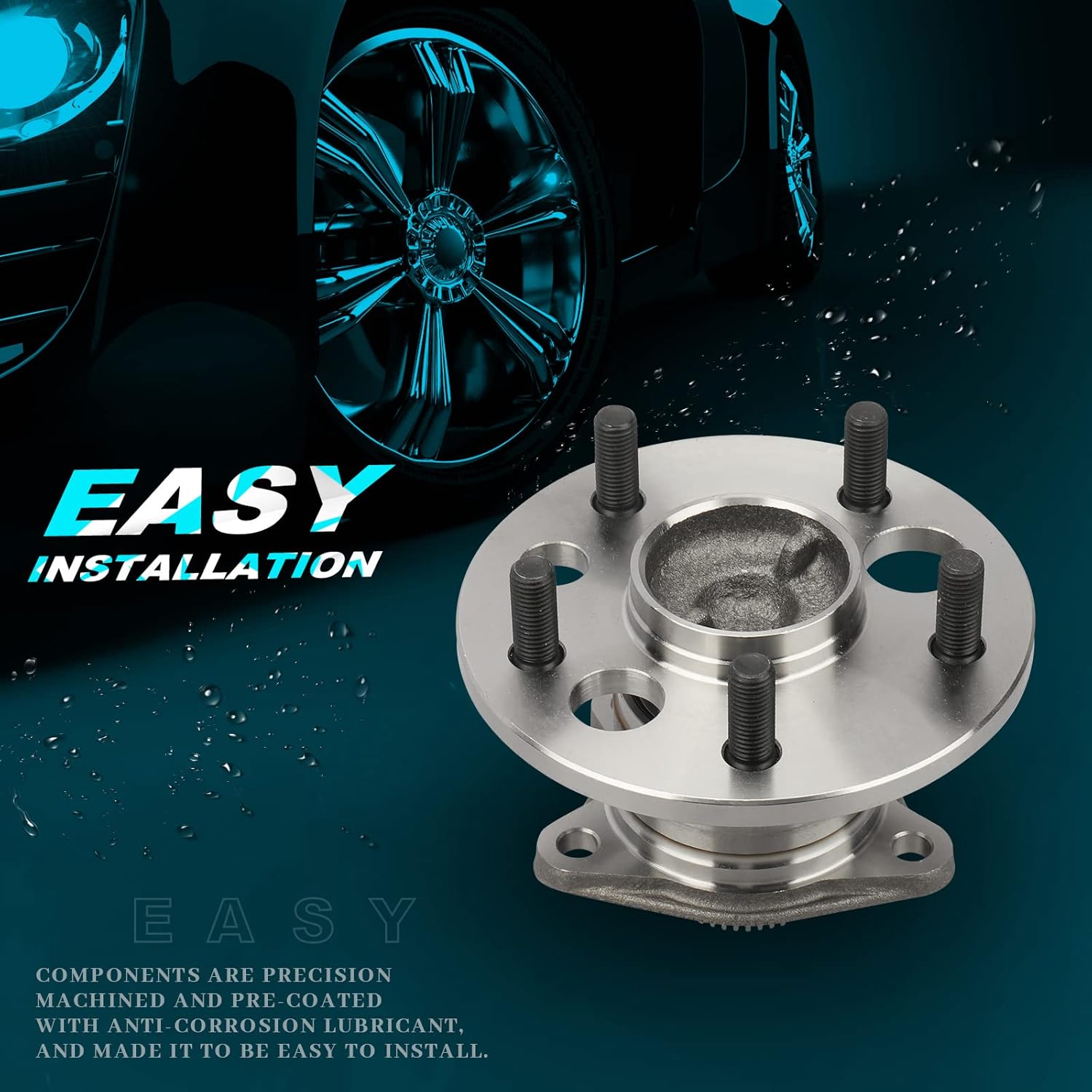 IRONTEK Rear Wheel Hub and Bearing Assembly 512310 Compatible for Lexus 92-01 ES300/99-03 RX300, for Toyota 92-01 Camry/97-01 Camry CE/95-04 Avalon, W/ABS 5 Lugs Wheel Hub Assembly 2 PCS