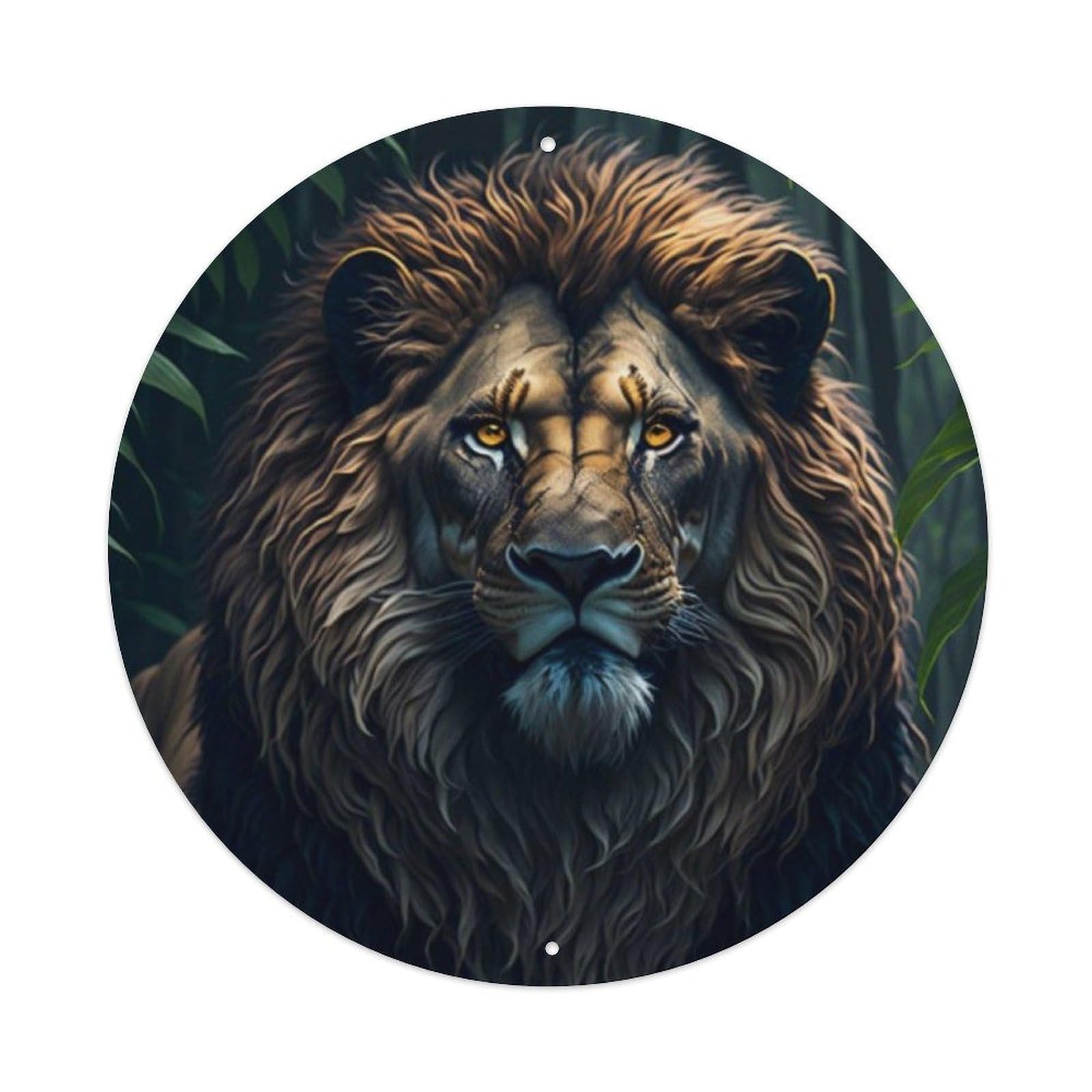 Animal Male Lion Deep Tropical Rainforest Wildlife Nature Vintage Metal Tin Sign Plaque Wall Decor for Cafe, Club Bar, Office, Garden Metal Poster 8x8Inch