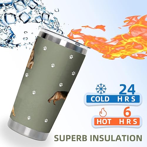 Miniatura 4 de Vaso de perro de pastor alemán con aislamiento al vacío, taza de viaje para café, regalo para papá, mamá de perro, amantes de los perros, taza con