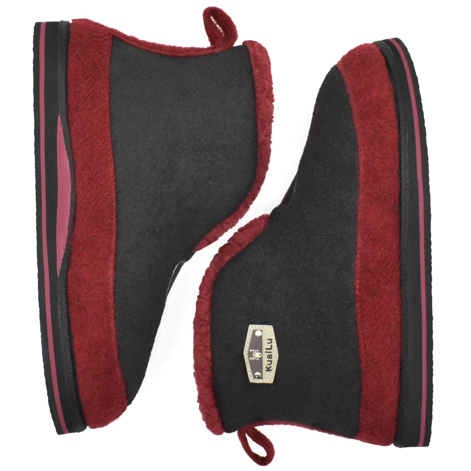 KuaiLu Pantofole Stivaletto Uomo Invernali Babbucce Calde Peluche Pelose Foderata Chiuse Pantofola Stivali Casa Comode Memory Foam Slippers con Indoor outdoor Antiscivolo Suola