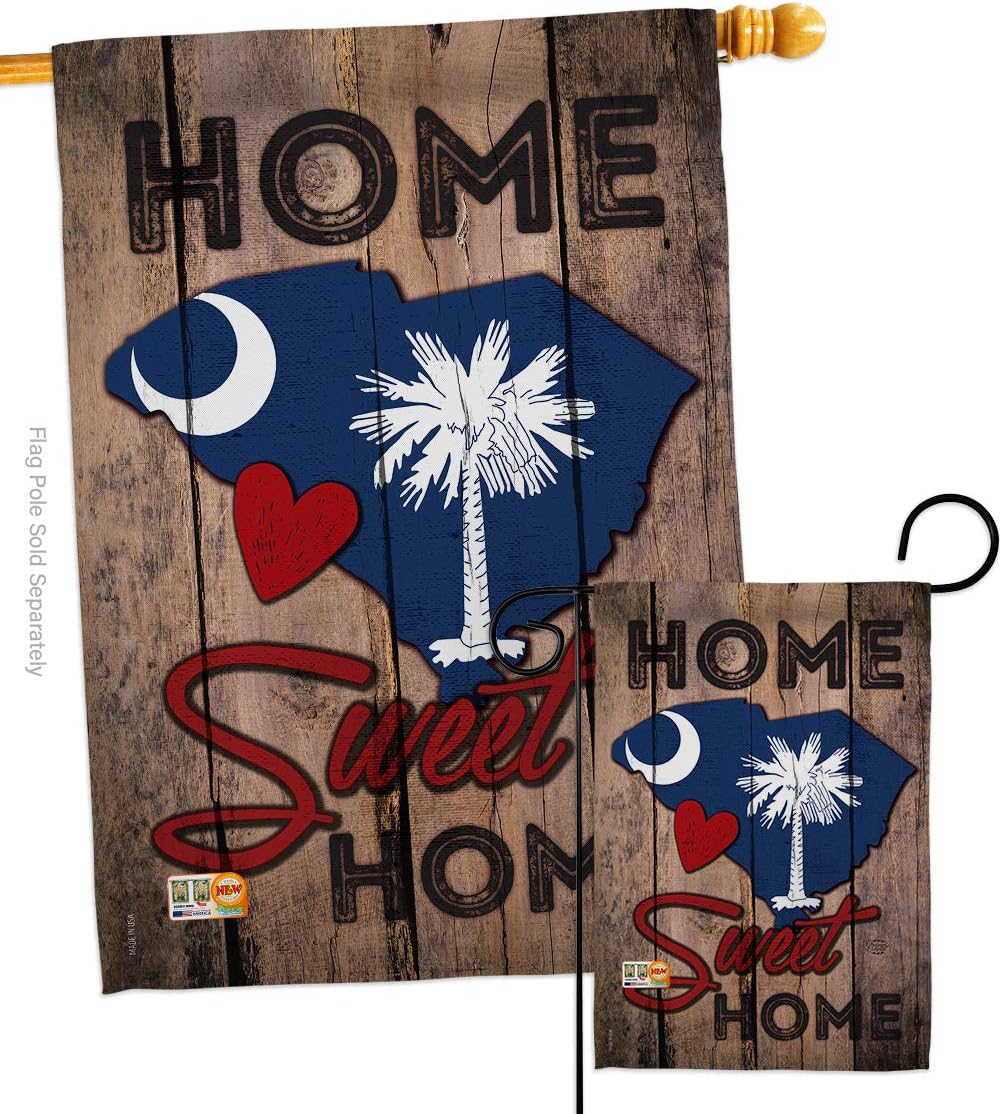 State South Carolina Home Sweet House Flag Americana States USA American Territories Republic Country Particular Area Small Decorative Gift Yard Banner Double-Sided Made In 28 X 40