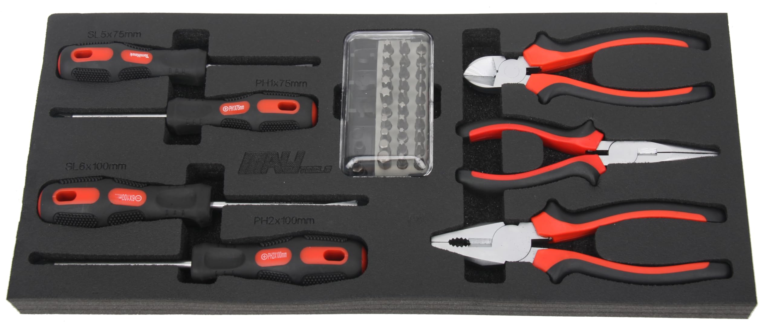 Cofre con herramientas 3 cajones y 1 compartimento superior para guardar herramientas, negro, 103 piezas