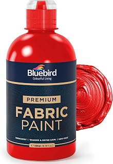 Fabric Paint, Vermilion Red, 16.9 Fl Oz, Permanent Fabric Paints for Valentines Decor, Clothes, and Furniture Upholstery