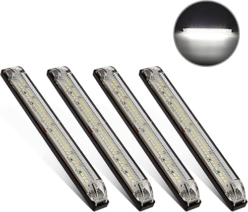 Partsam  Tira de luces utilitarias, 18 diodos ledes, impermeable, color blanco, de 4 x 8 pulgadas, 12 V, universal