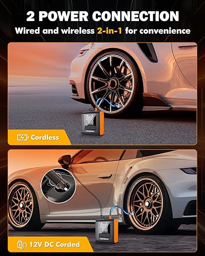 Miniatura 5 de AUXBEAM H4Pro - Inflador de neumáticos portátil, compresor de aire portátil, 150 PSI, 2 en 1, recargable, 5200 mAh, inflador de neumáticos portátil,