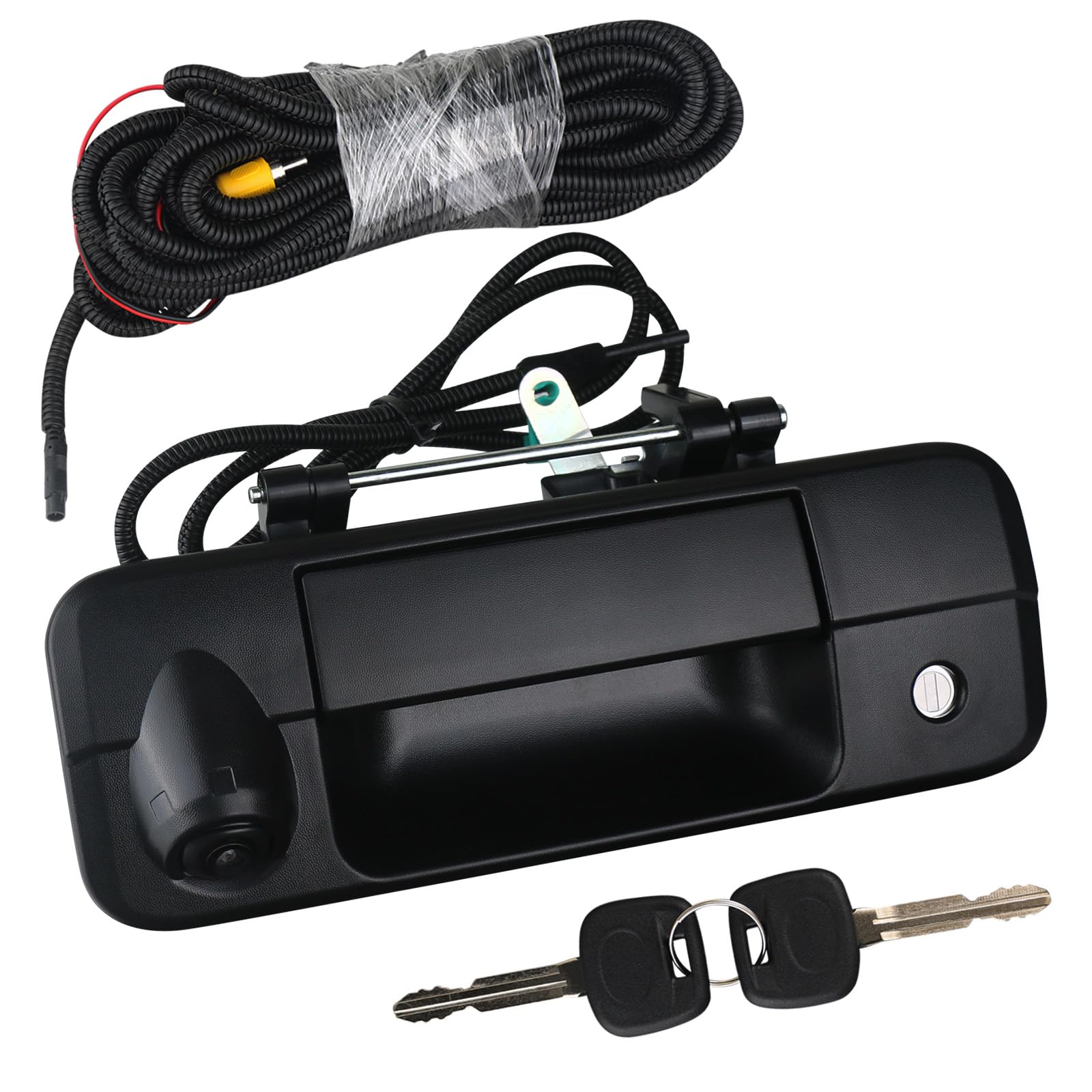 Backup Camera Tailgate Handle Rear View Camera Liftgate Latch Handle with Key Lock Cylinder Black fit for 2007-2013 Toyota Tundra Replaces 69090-0C051 690900C051