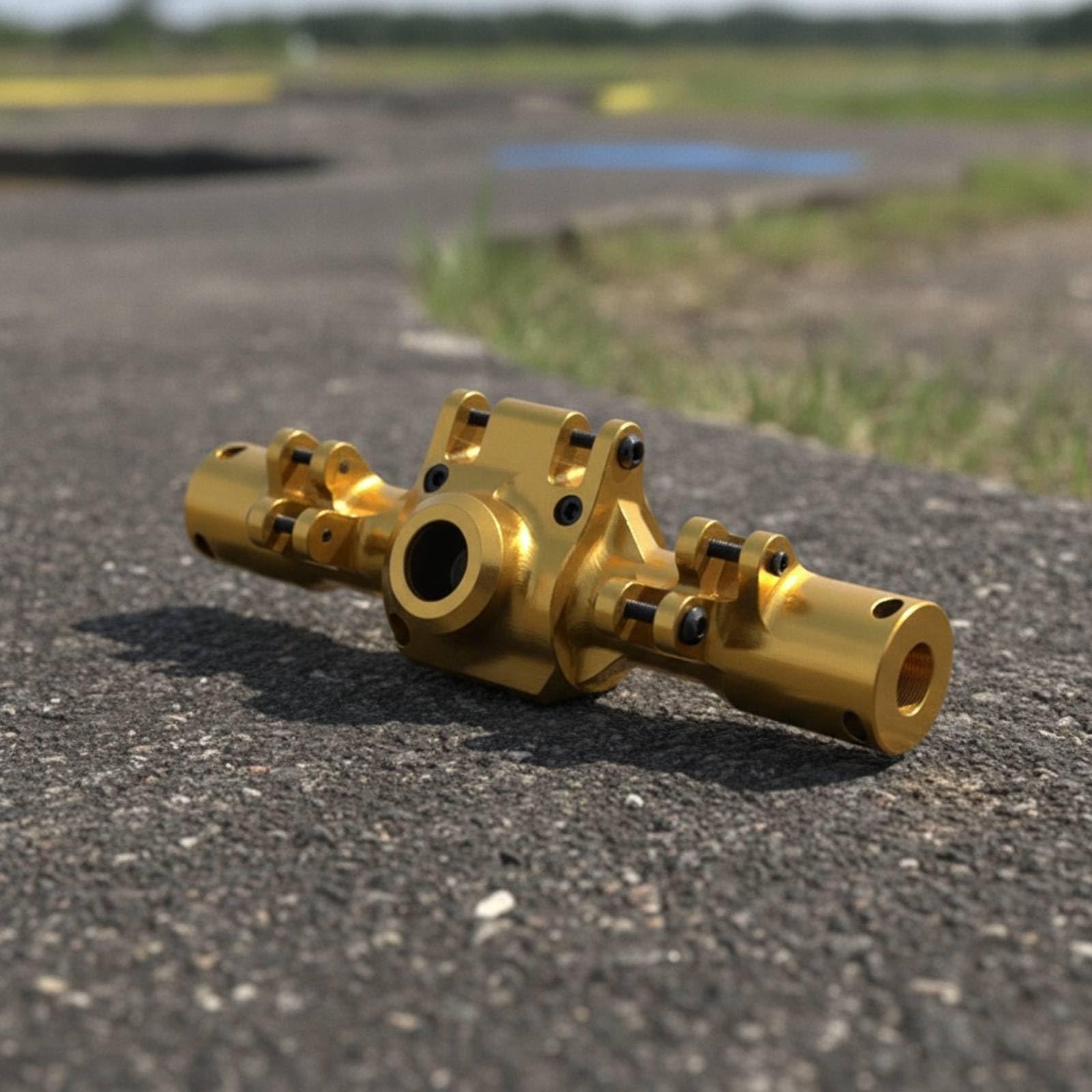 harayaa Pieza Eje Trasero para Auto RC Escala 1 10 con Aluminio 6061 Calidad y Protección Mejorada para Engranajes Acuada para Vehículos Radiocontrolados con Dimensiones 132.5 Mm por, Plateado