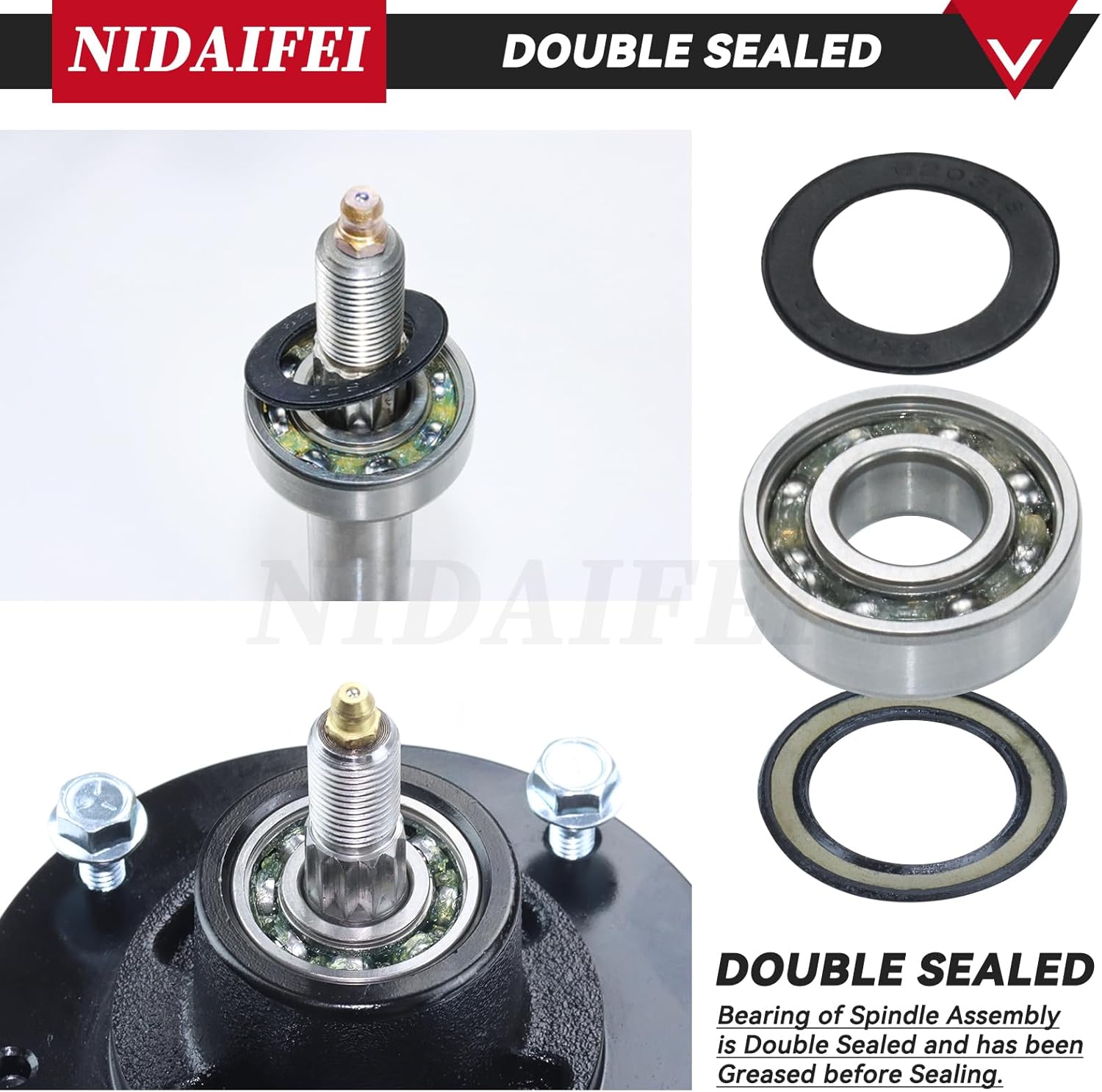 3 Pack 539131898 Spindle Assembly with 532173435 Spindle Pulley Replaces 539131898 Husqvarna Spindle Assembly for Husqvarna Z248F, TS354XD, TS 354XD, TS 354D 48" 54" Lawn Mowers