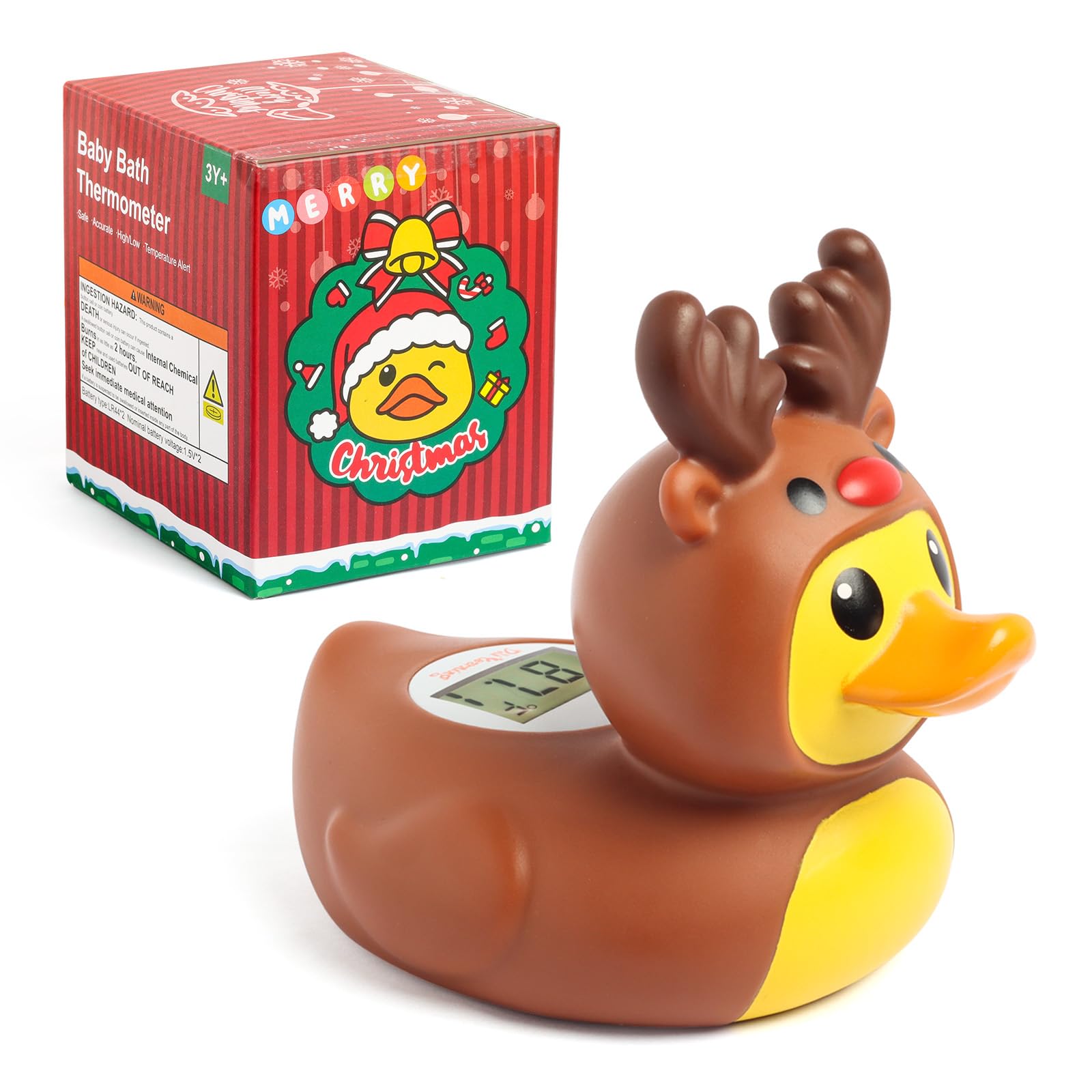 Doli Yearning Termómetro de baño para bebés, regalos de Navidad, regalos de Navidad, termómetro de baño, pato de seguridad para be
