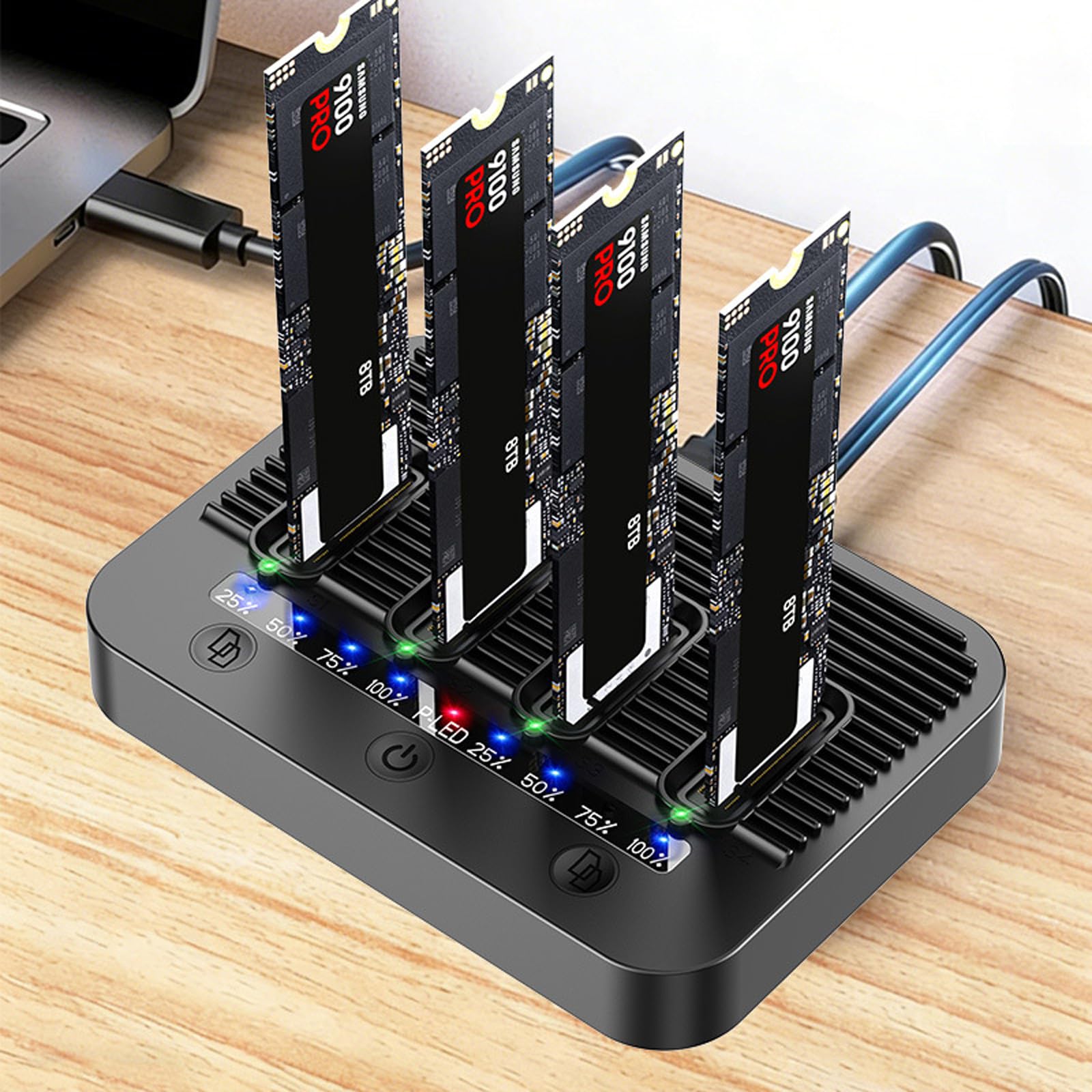 Docking station per unità ad alta velocità per 4 dischi simultaneamente in lettura e scrittura e capacità di 16 TB, ideale per backup dati Dock per disco rigido