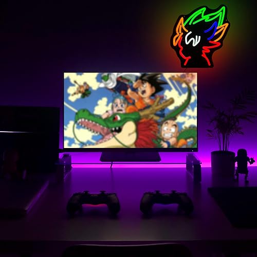 Miniatura 5 de Señal de bola de neón de dragón, iluminación ajustable, anime, luz de neón LED para niños, habitación de niños, decoración de cueva de hombre