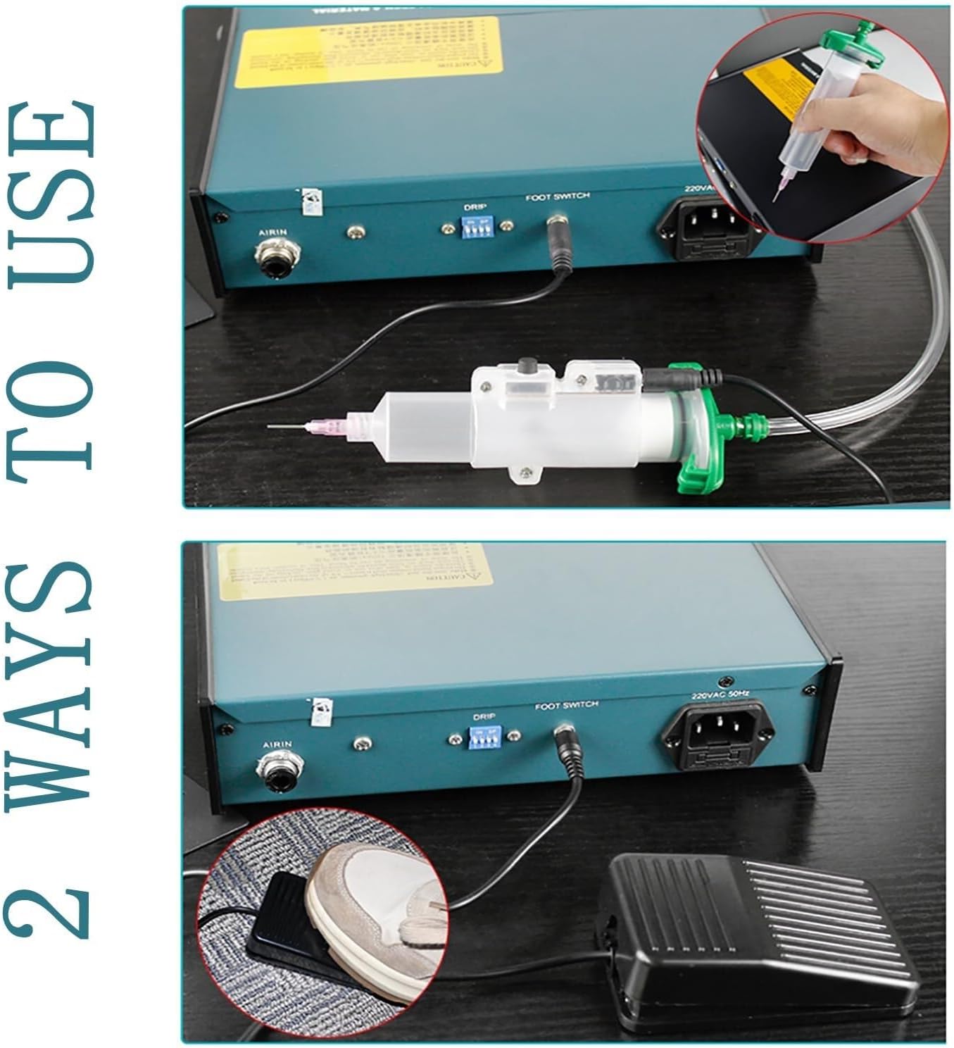 Liquid Adhesive Dispenser Digital Display, Precision Glue, Continuous Pedal Single Out Timer, for